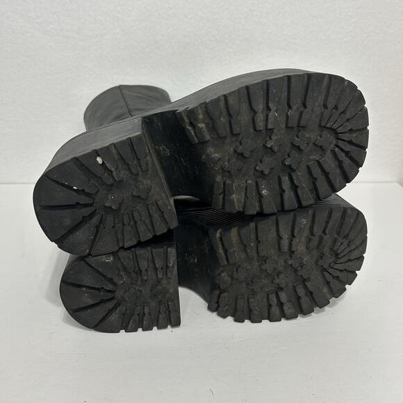 UNIF Parker Chunky Platform Black Leather Boots Sz 10 Dark Academia Goth Grunge - Picture 8 of 9